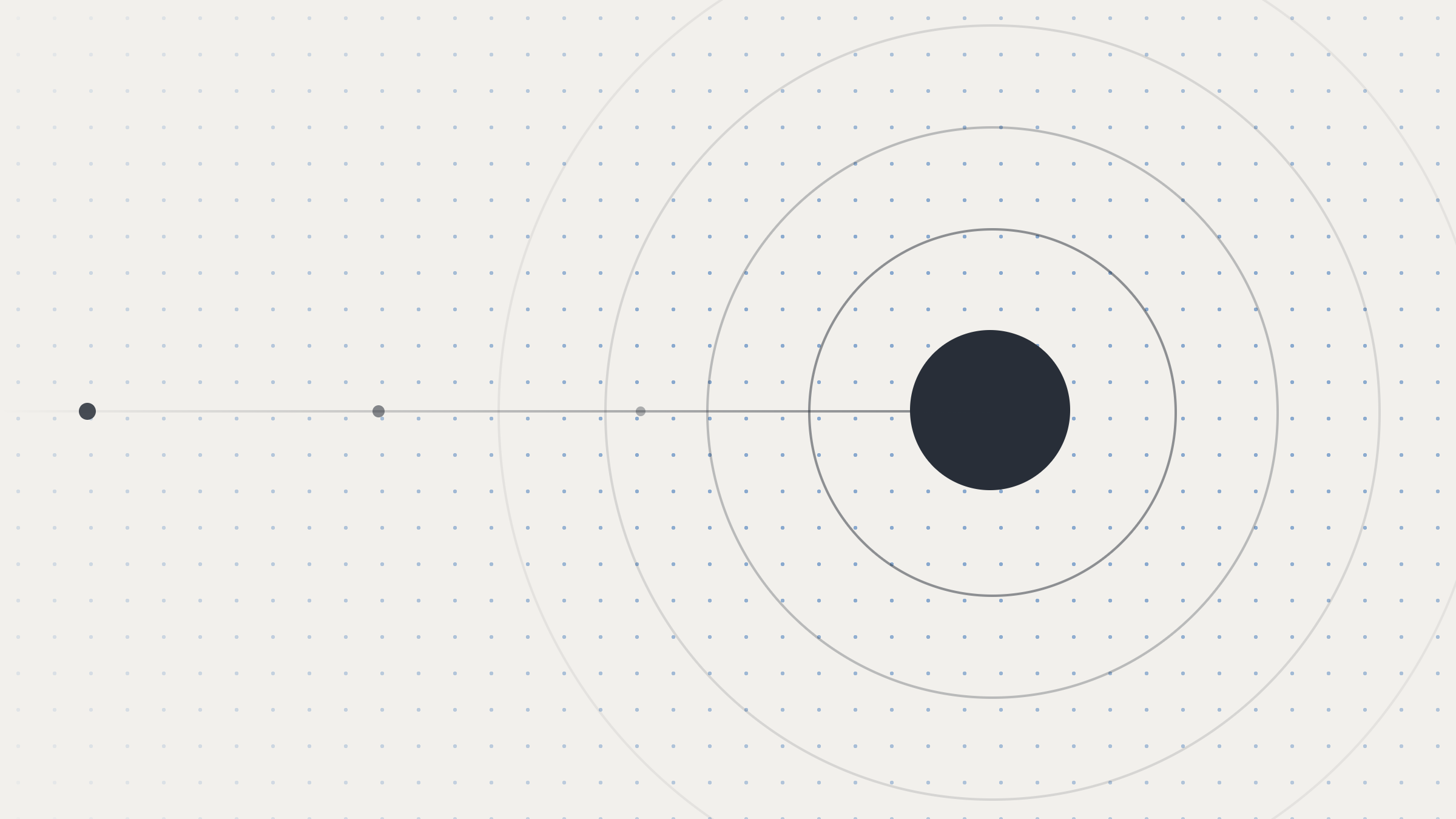 Abstract illustration of concentric rings radiating from a central node, representing expanding AI marketing reach and visibility